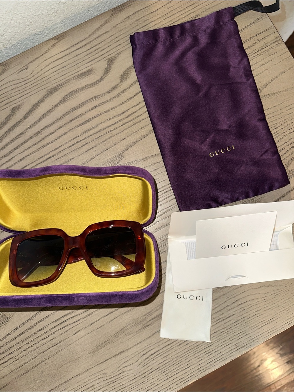 Gucci Women's Brown Square Sunglasses with Gradient Lenses